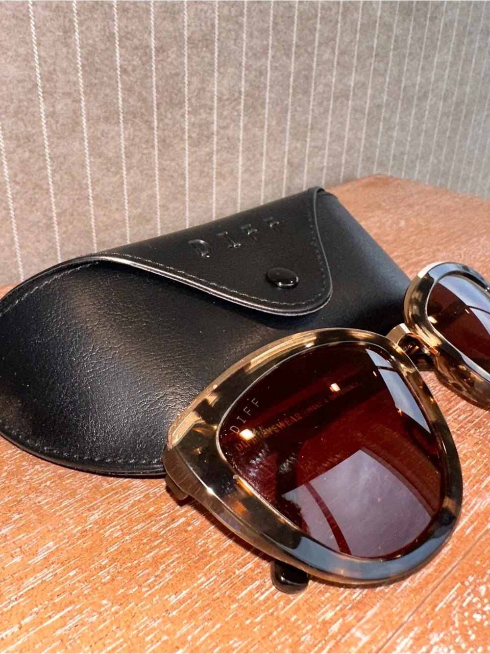 Diff Eyewear Brown Tortoiseshell Sunglasses with Dark Brown Lenses